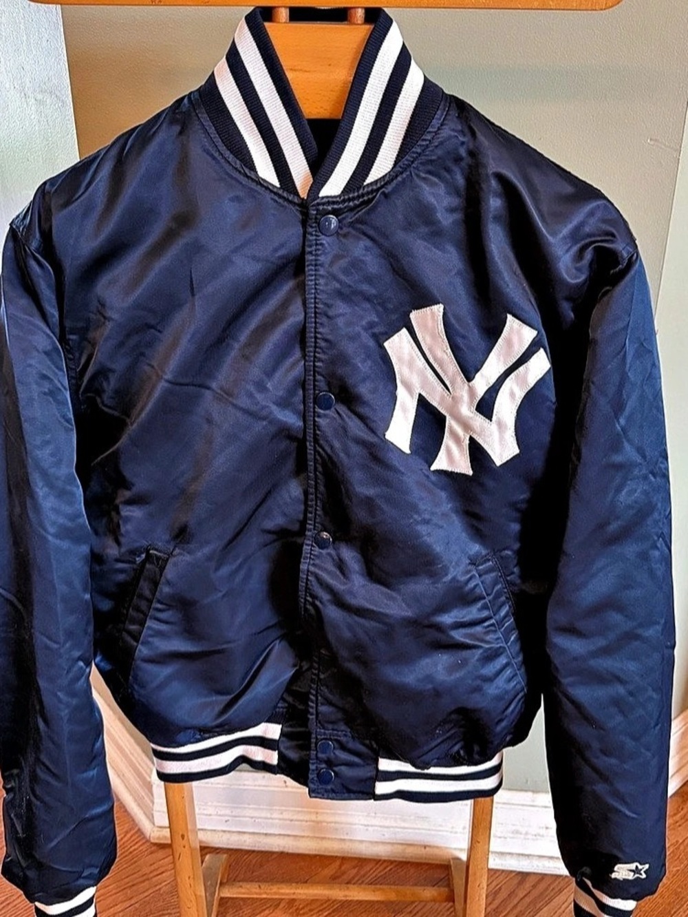 VTG 90s Starter New York Yankees Made in USA Satin Bomber Jacket